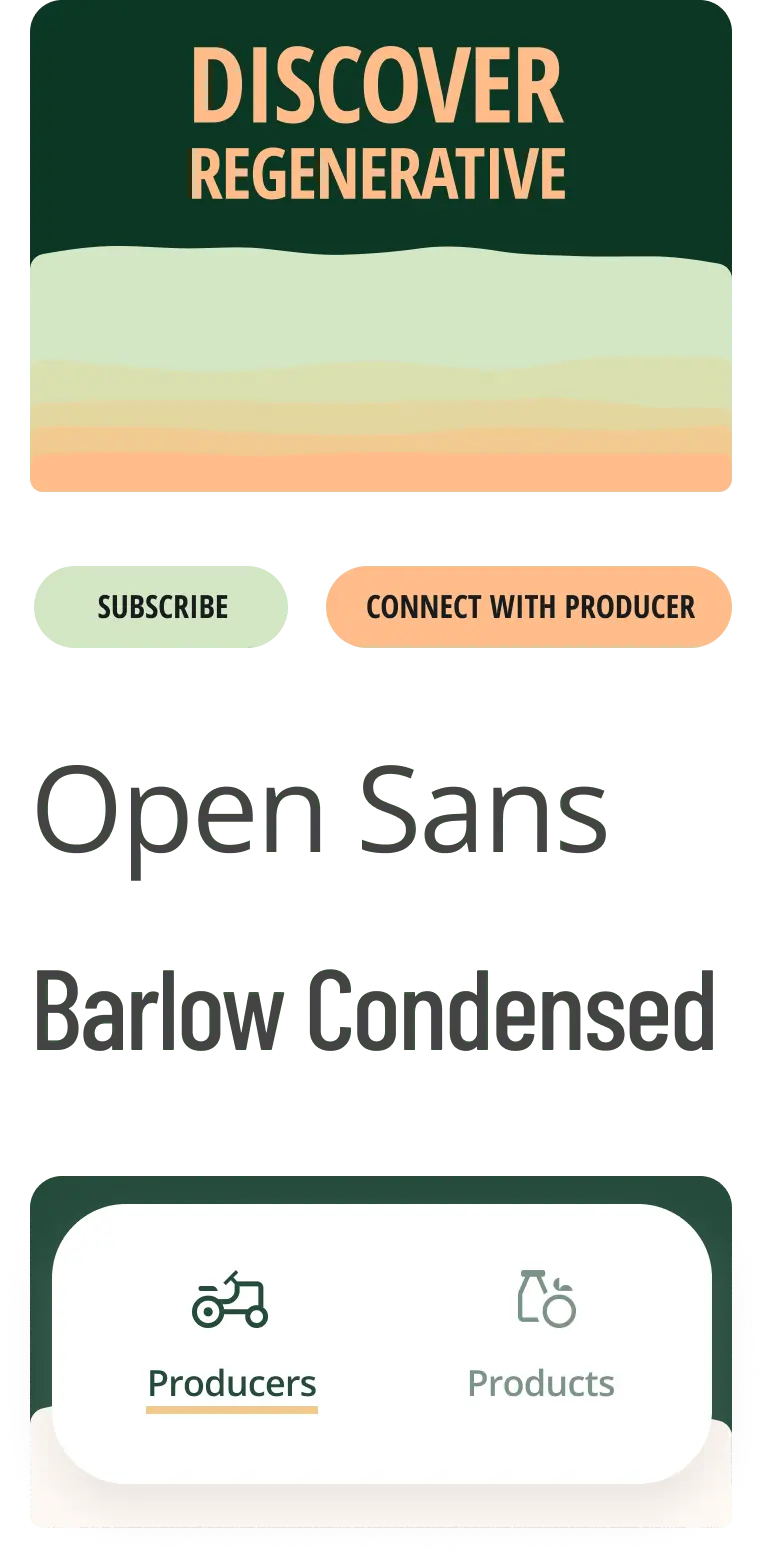 Design elements, including logo, colors, fonts and a toggle
