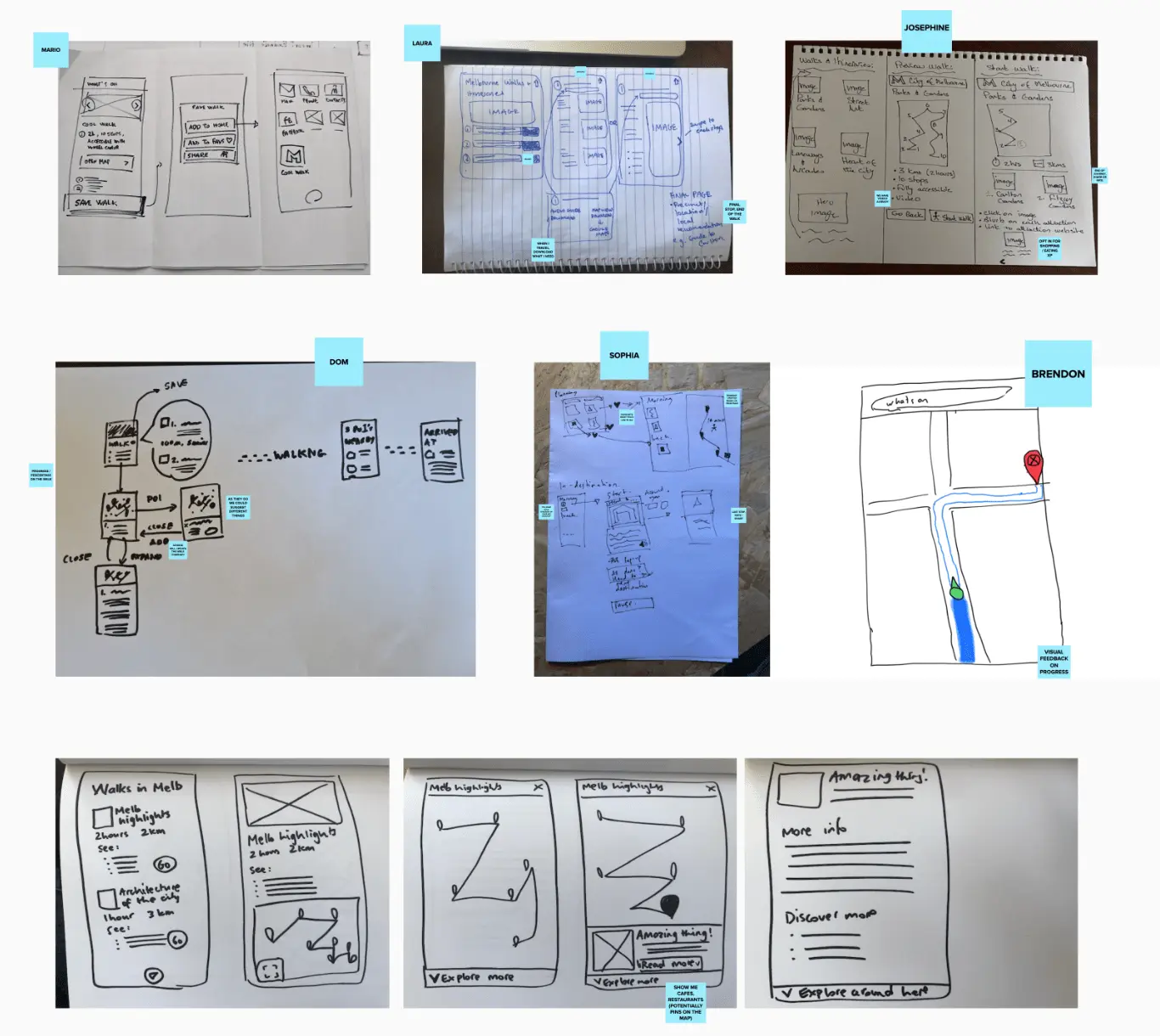 Sketch ideas for What's On itineraries